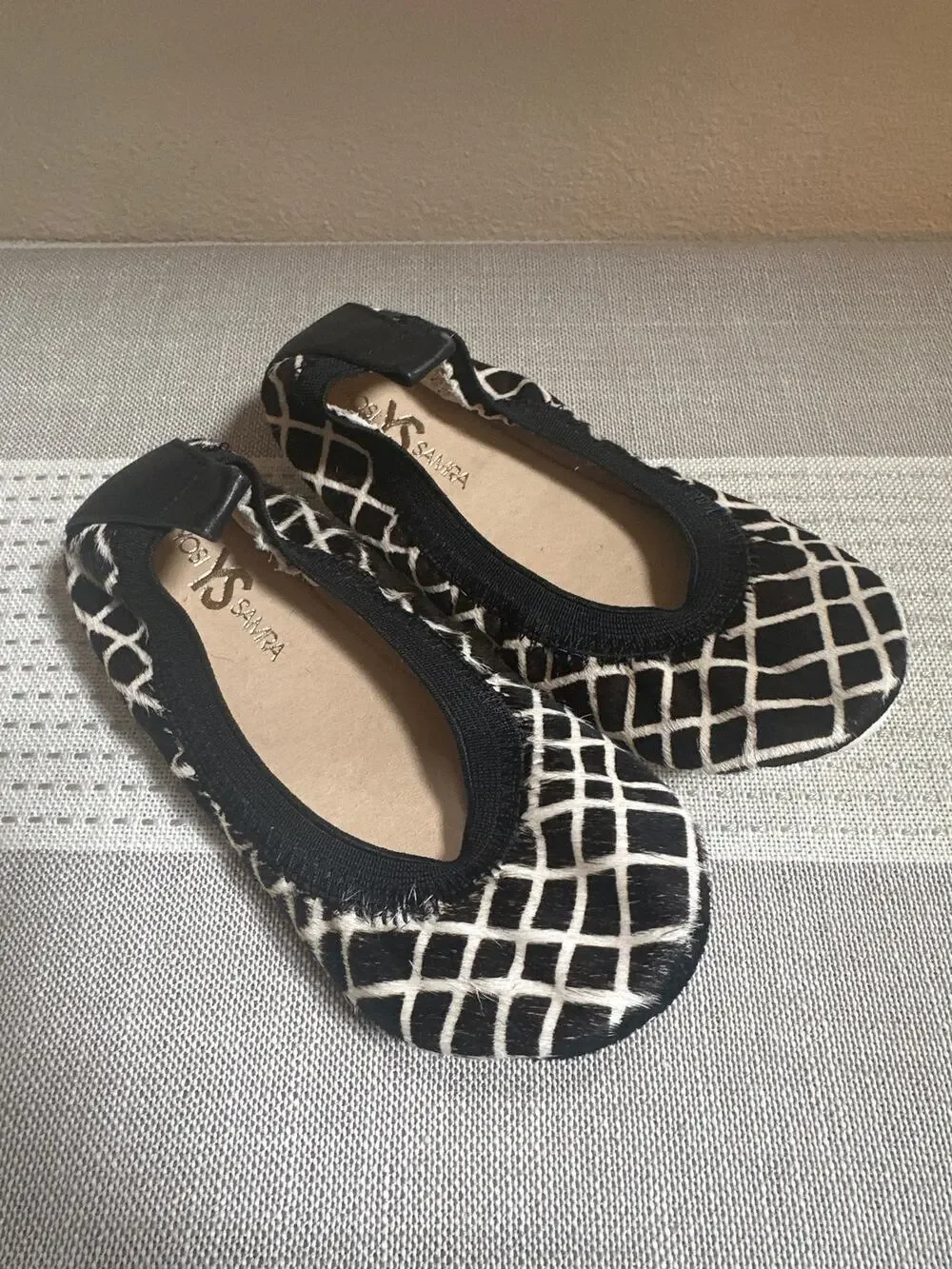 YOSI SAMRA Sammie Ballet Flats Girl's Size 9 B=Genuine calf hair